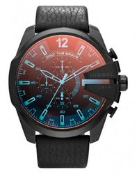 DIESEL - Mega Chief Horloge Zwart Dz4323 - Lyst