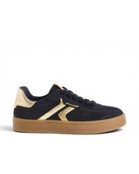 Tamaris - Marineblauwe Leren Sneakers Sneaker Schoenen - Lyst