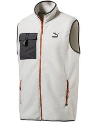 PUMA - Xtg Trail Fleece Full Zip S White Pocket Gilet 596728 64 - Lyst