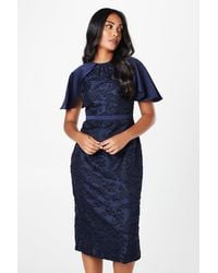 Wallis - Petite Floral Cap Sleeve Pencil Dress - Lyst