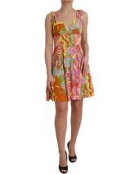 Dolce & Gabbana - Floral Silk A-Line Dress - Lyst