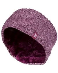 Heat Holders - Ladies Cable Knitted Fleece Lined Thermal Winter Ear Warmer Headband - Lyst