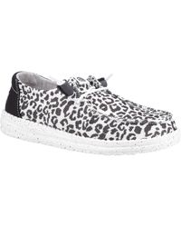 HEYDUDE - Wendy Leopard Cotton Blend Loafers - Lyst