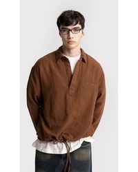 Giesto - Relaxed Cotton Long-Sleeve Shirt With Tie Detail - Lyst
