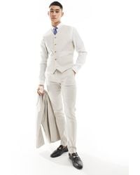 ASOS - Skinny Linen Mix Suit Waistcoat - Lyst
