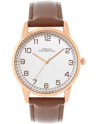 French Connection - Accessories Rose Case Round Shape Strap Quartz Watch - Lyst
