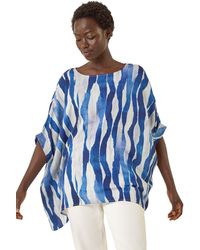 Roman - Abstract Print Buttoned Tunic Top - Lyst