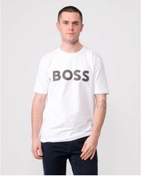 BOSS - Boss Tee 8 Large Metallic Logo T-Shirt - Lyst