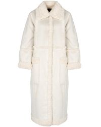 Guess - Jas Futrzany Vrouw Wit - Lyst