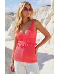 D.u.s.k - Crochet Frill Peplum Top - Lyst