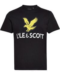 Lyle & Scott - Graphic T Shirts Short Sleeve Glitch Printed Summer Cotton Tee - Lyst
