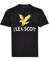 Lyle & Scott - Graphic T Shirts Short Sleeve Glitch Printed Summer Cotton Tee - Lyst