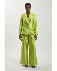 Karen Millen - Structured Satin Tailored Trouser - Lyst