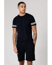French Connection - Cotton Stripe T-Shirt And Shorts Co Ord Set - Lyst