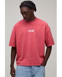 BoohooMAN - Oversized Boxy Washed England Print T-Shirt - Lyst