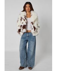 Urban Bliss - Cow Print Fur Jacket - Lyst