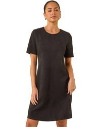 Roman - Petite Premium Stretch Suede Shift Dress - Lyst