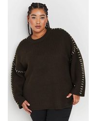 Yours - Blanket Stitch Relaxed Jumper - Lyst