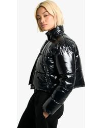 Boohoo - Patent Boxy Puffer Jacket - Lyst
