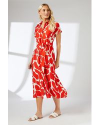 PRINCIPLES - Abstract Print Button Through Shirt Dress Viscose - Lyst