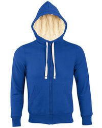 Sol's - Sherpa Zip-Up Hooded Sweatshirt Hoodie (Royal) - Lyst