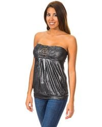 Met - Sleeveless T-Shirt With Wide Knit Top Effect 10Dmt0084 - Lyst
