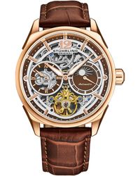 Stuhrling - Vanguard 1019 Dual Time Automatic Skeleton - Lyst
