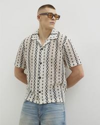 River Island - Shirt Cream Regular Fit Crochet Zig Zag - Lyst