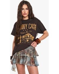 Boohoo - Johnny Cash License Oversized Printed T-Shirt - Lyst