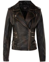Infinity Leather - Brando Biker Jacket-Loddon - Lyst