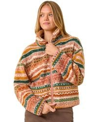 Roman - Aztec Print Sherpa Fleece Jacket - Lyst