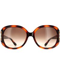Ferragamo - Oval Tortoise Gradient Sunglasses - Lyst