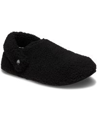 Crocs™ - Classic Cozzzy Slipper Polyester Zwarte Slippers - Lyst