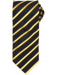 PREMIER - Sport Stripe Pattern Formele Work Tie (zwart / Goud) - Lyst