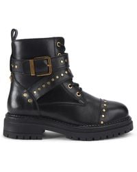 Kurt Geiger - Leather Buckle Stud Ankle Boots - Lyst
