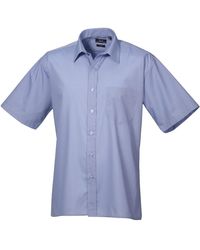PREMIER - Short Sleeve Formal Poplin Plain Work Shirt (Mid) - Lyst