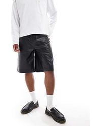 ASOS - Long Length Faux Leather Shorts - Lyst