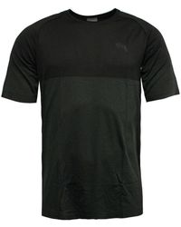 PUMA - Pace Evoknit Fitness Training T-shirt Top Black Grey 575037 01 Rw83 - Lyst