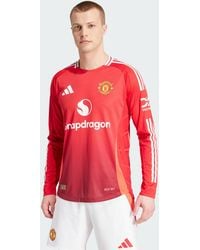 adidas Originals - Manchester United 24/25 Long Sleeve Home Authentic Jersey - Lyst