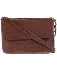 Ashwood Leather - 'Valentina' Flap Over Croc Print Real Shoulder Bag - Lyst