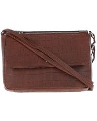 Ashwood Leather - 'Valentina' Flap Over Croc Print Real Shoulder Bag - Lyst