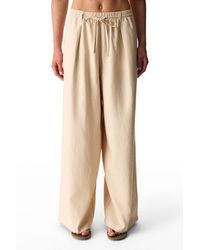 Penti - Mid-Waist Wide-Leg Linen Trousers - Lyst