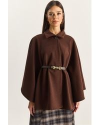 Bianco Lucci - Oversized Overcoat With Button Closure - Lyst
