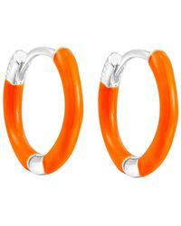 SEOL + GOLD - Sterling Neon Enamel Hoops - Lyst