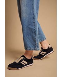 Oasis - Penny Faux Suede Lace Up Trainers - Lyst