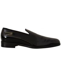 Dolce & Gabbana - Black Patent Leather Formal Loafers Dress Shoes - Lyst