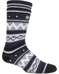 Heat Holders - Nordic Patterned Non Slip Thermal Slipper Socks With Grippers - Lyst