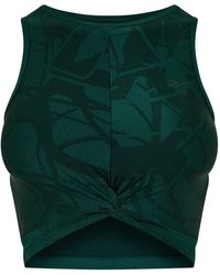 Reebok - Shiny Yoga Scribble Crop Top - Lyst
