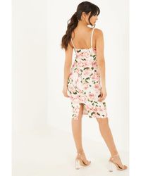 Quiz - Floral Bow Front Midi Dress - Lyst