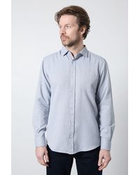 MAINE - Textured Smart Long Sleeve Shirt Cotton - Lyst